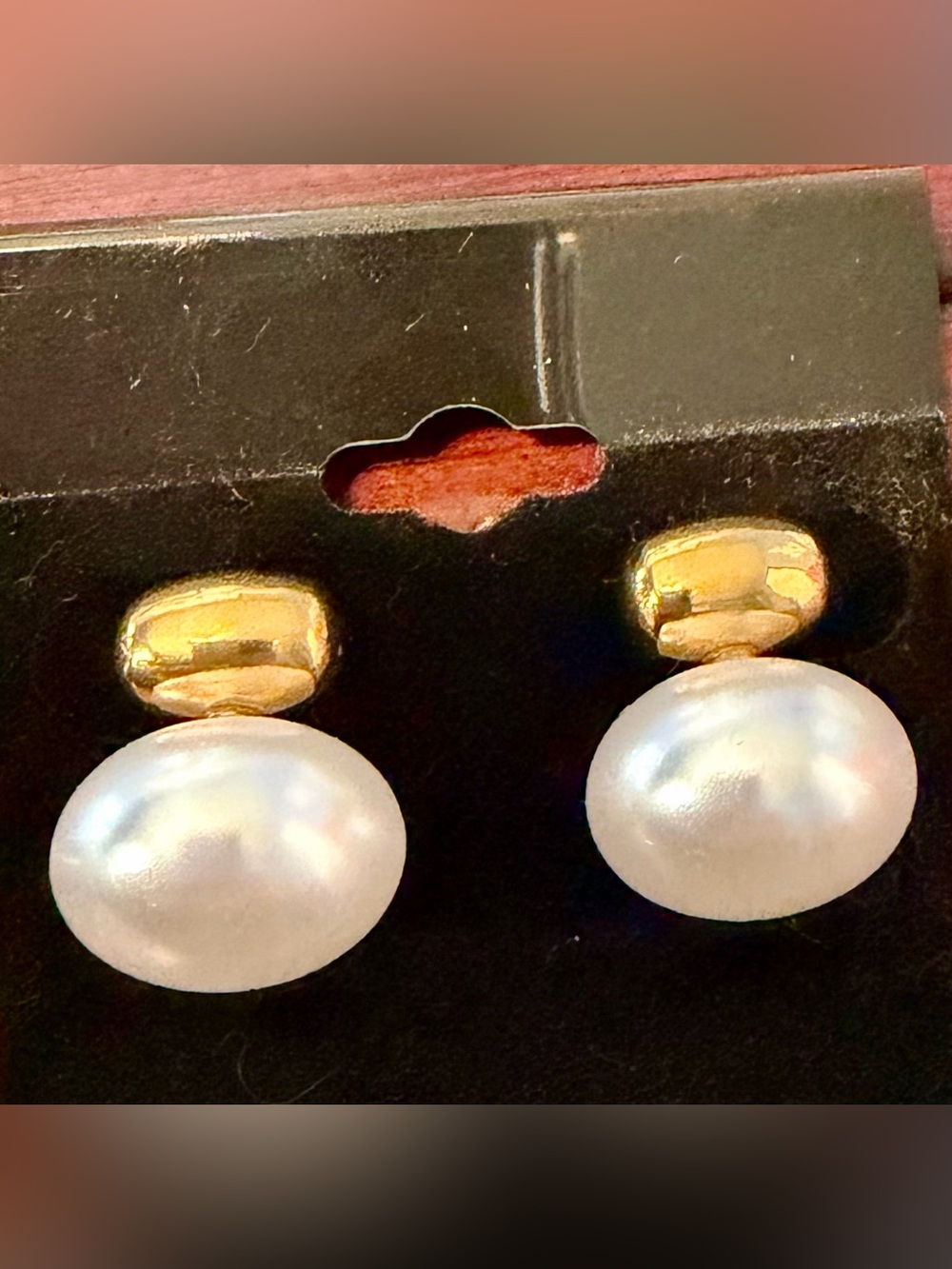 18k Gold Plated and White Pearl Drop Earrings - Women's Jewelry
